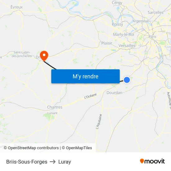 Briis-Sous-Forges to Luray map