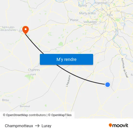 Champmotteux to Luray map