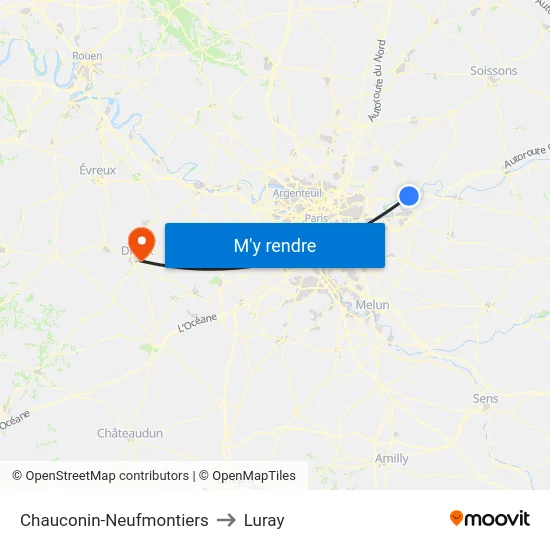 Chauconin-Neufmontiers to Luray map