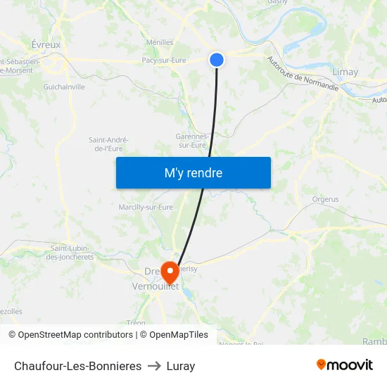 Chaufour-Les-Bonnieres to Luray map