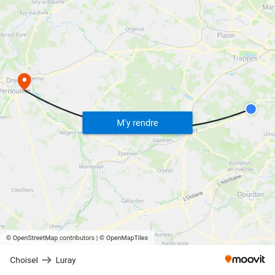 Choisel to Luray map