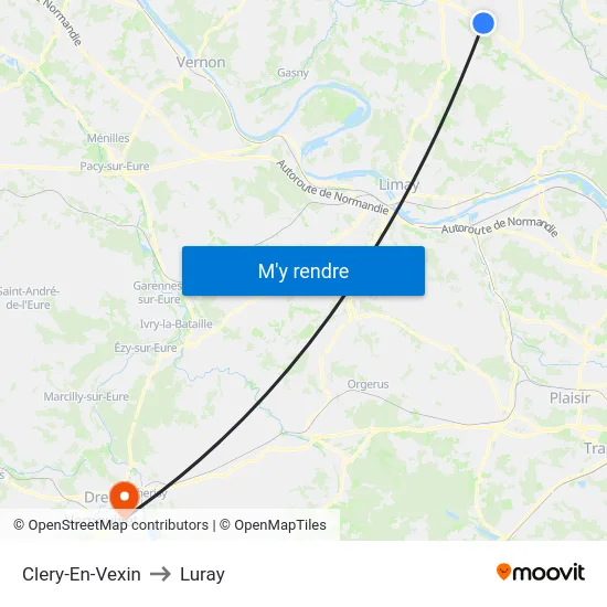 Clery-En-Vexin to Luray map