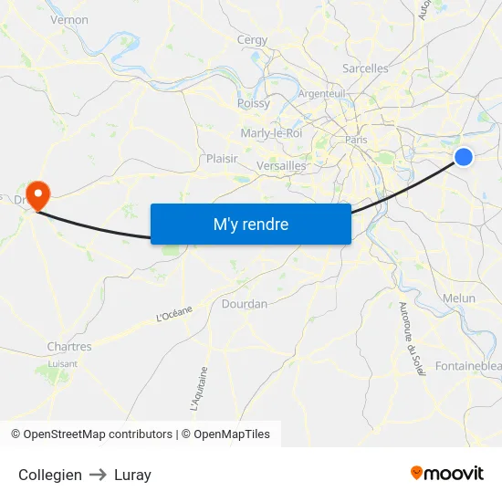 Collegien to Luray map