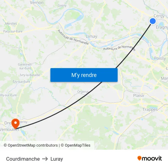 Courdimanche to Luray map
