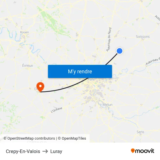 Crepy-En-Valois to Luray map
