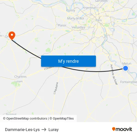 Dammarie-Les-Lys to Luray map