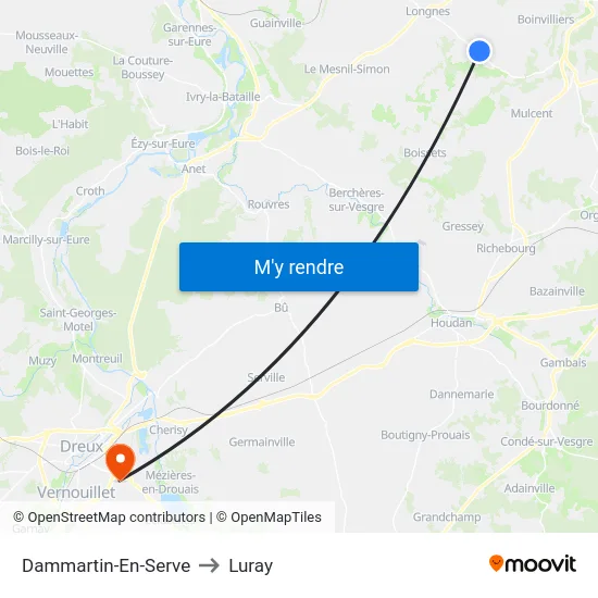 Dammartin-En-Serve to Luray map