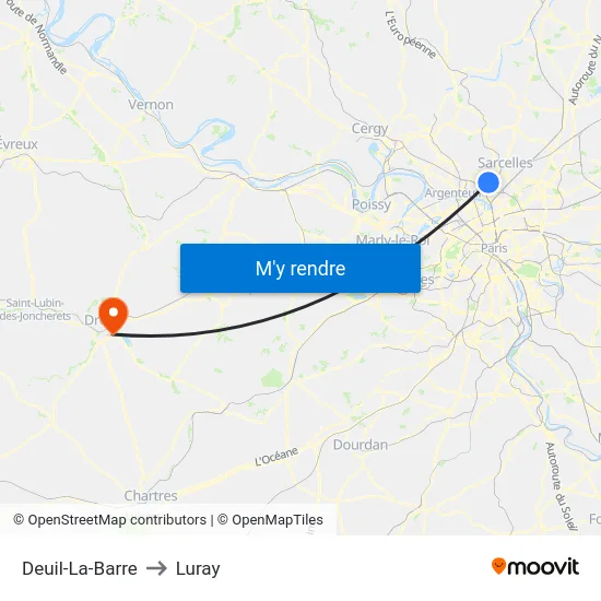 Deuil-La-Barre to Luray map