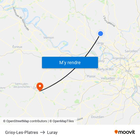 Grisy-Les-Platres to Luray map