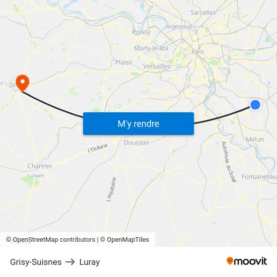 Grisy-Suisnes to Luray map