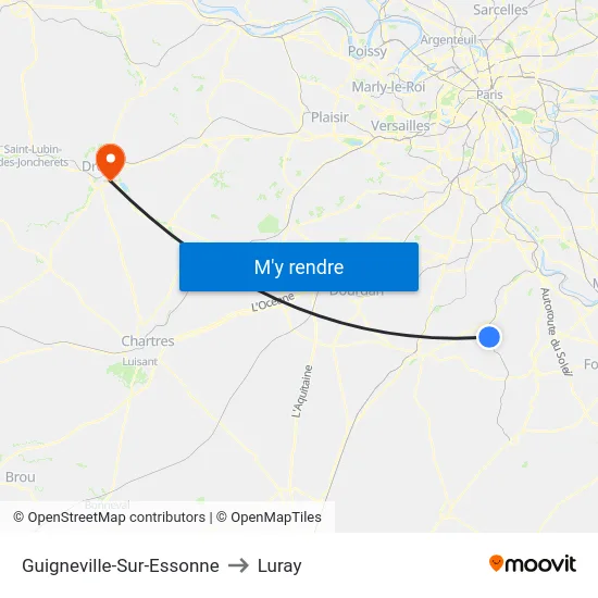 Guigneville-Sur-Essonne to Luray map