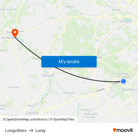 Longvilliers to Luray map