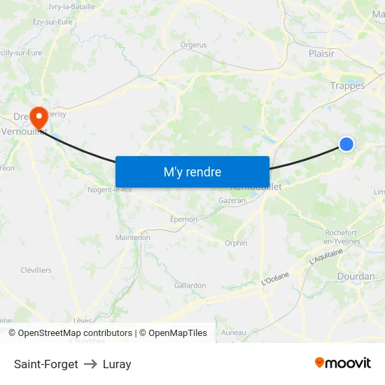 Saint-Forget to Luray map
