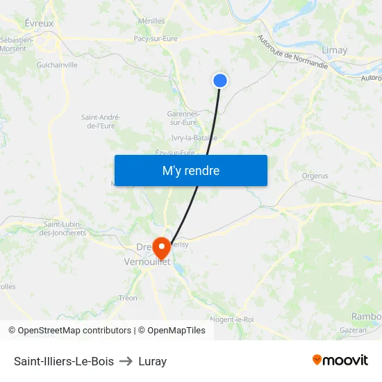 Saint-Illiers-Le-Bois to Luray map