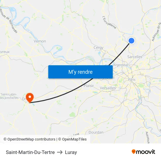 Saint-Martin-Du-Tertre to Luray map