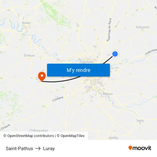 Saint-Pathus to Luray map