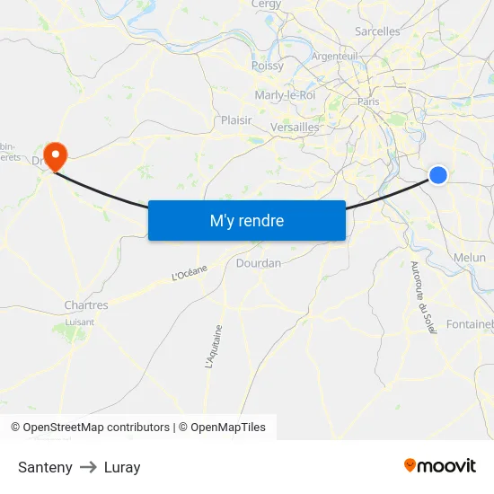 Santeny to Luray map