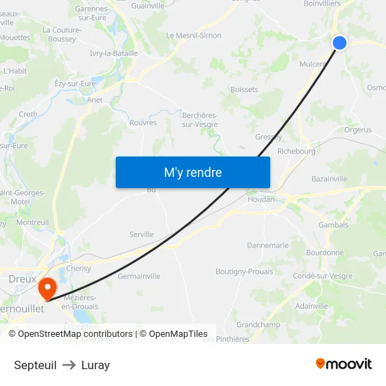 Septeuil to Luray map