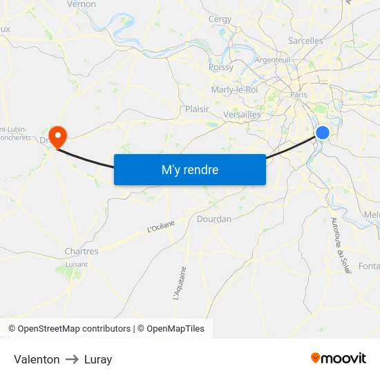 Valenton to Luray map