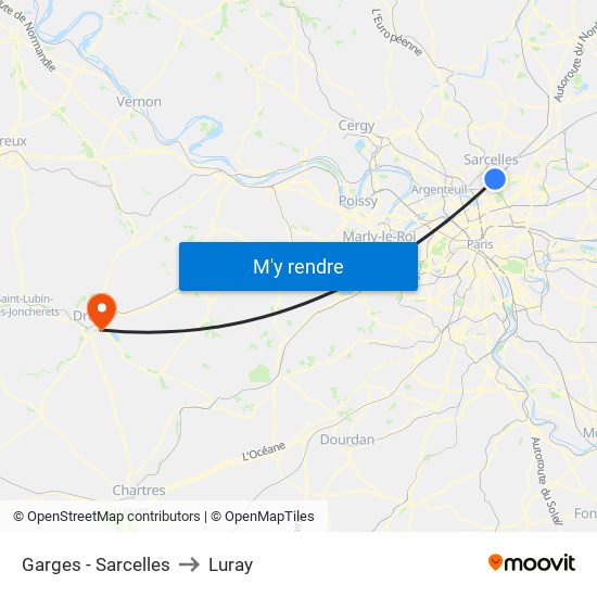 Garges - Sarcelles to Luray map