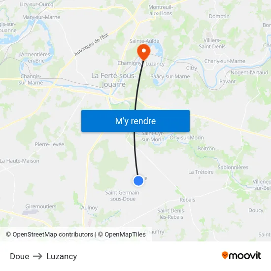 Doue to Luzancy map