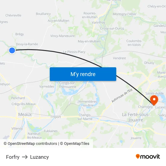 Forfry to Luzancy map