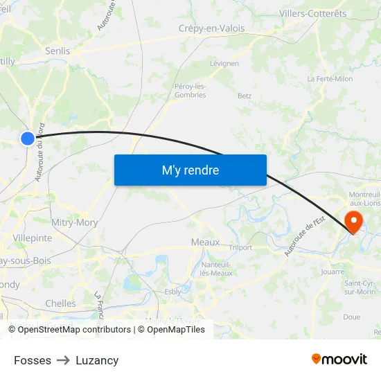 Fosses to Luzancy map