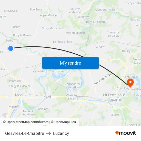 Gesvres-Le-Chapitre to Luzancy map