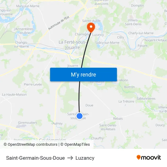 Saint-Germain-Sous-Doue to Luzancy map