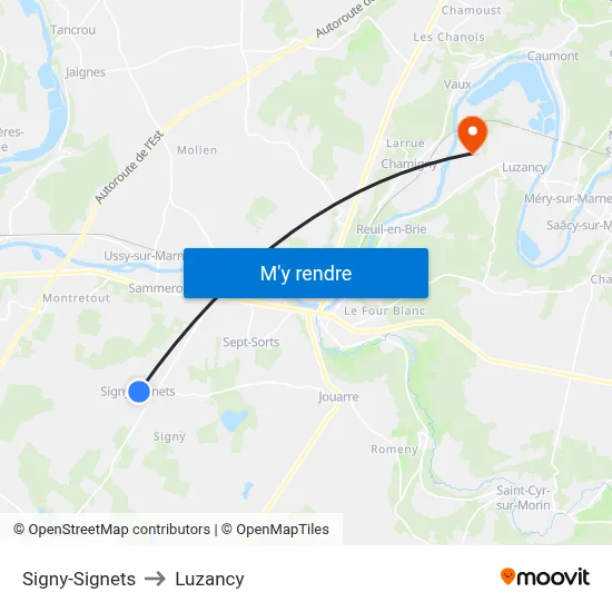 Signy-Signets to Luzancy map