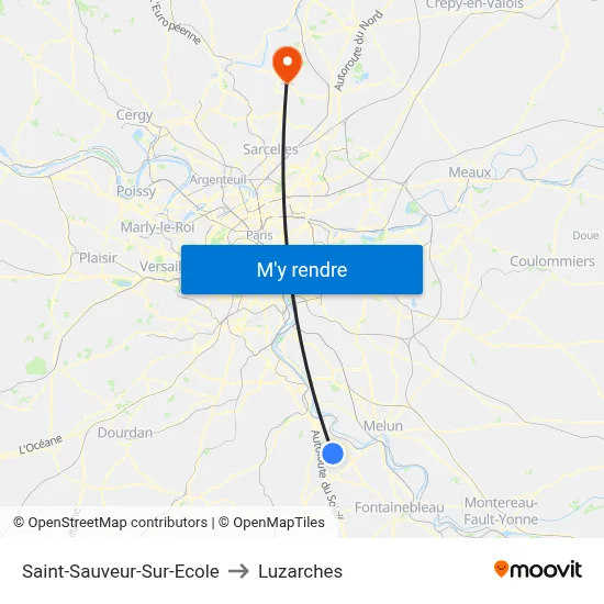 Saint-Sauveur-Sur-Ecole to Luzarches map