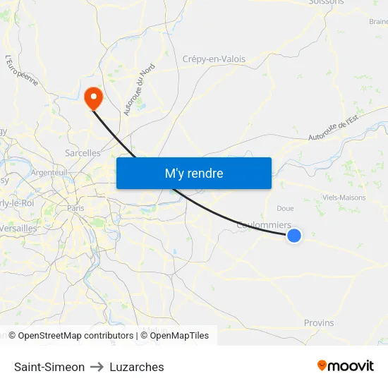 Saint-Simeon to Luzarches map