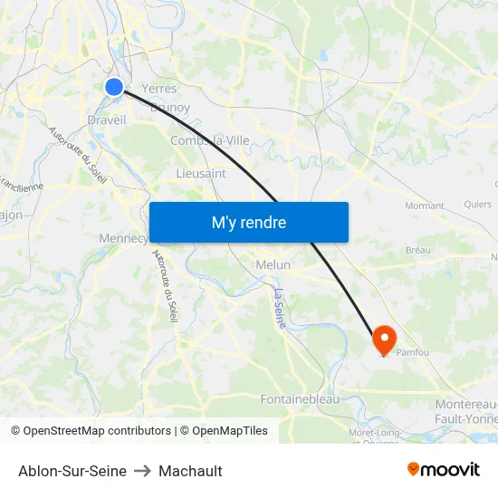 Ablon-Sur-Seine to Machault map