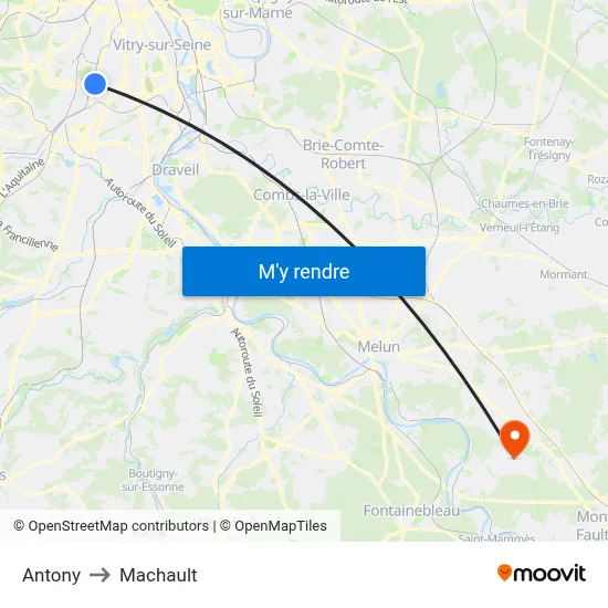 Antony to Machault map