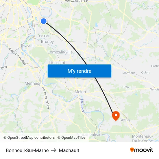 Bonneuil-Sur-Marne to Machault map