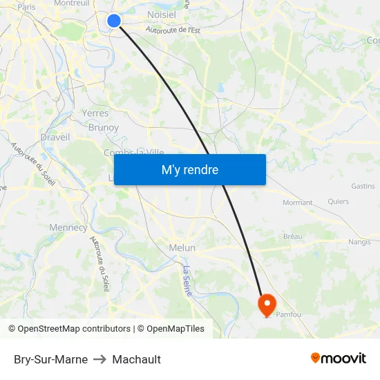 Bry-Sur-Marne to Machault map