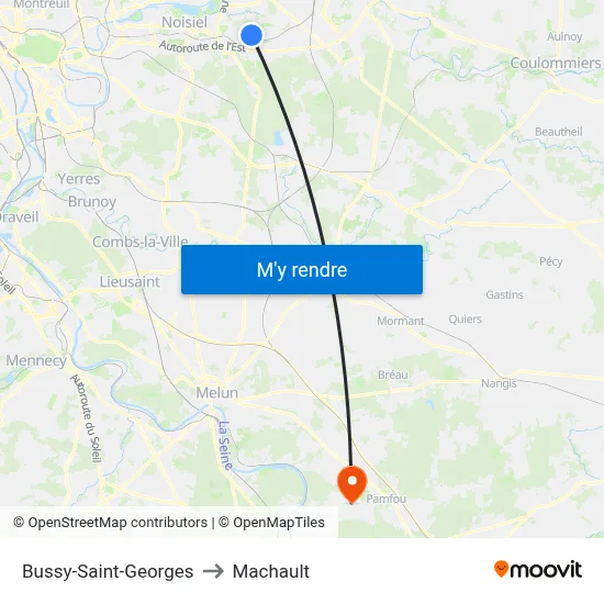 Bussy-Saint-Georges to Machault map