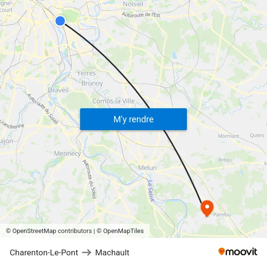 Charenton-Le-Pont to Machault map