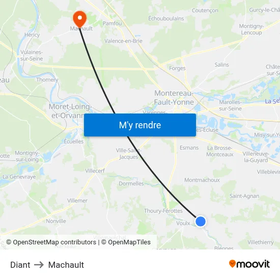 Diant to Machault map