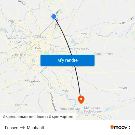 Fosses to Machault map