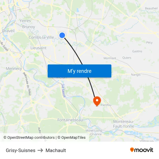 Grisy-Suisnes to Machault map
