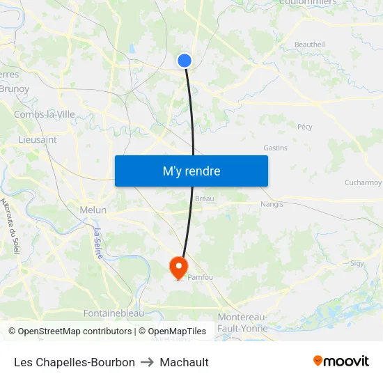 Les Chapelles-Bourbon to Machault map