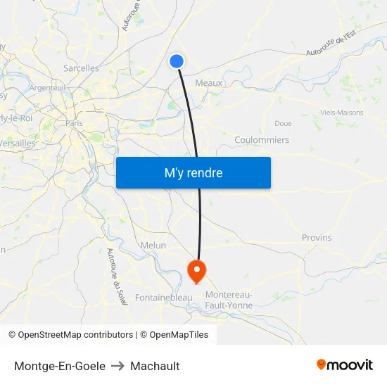Montge-En-Goele to Machault map