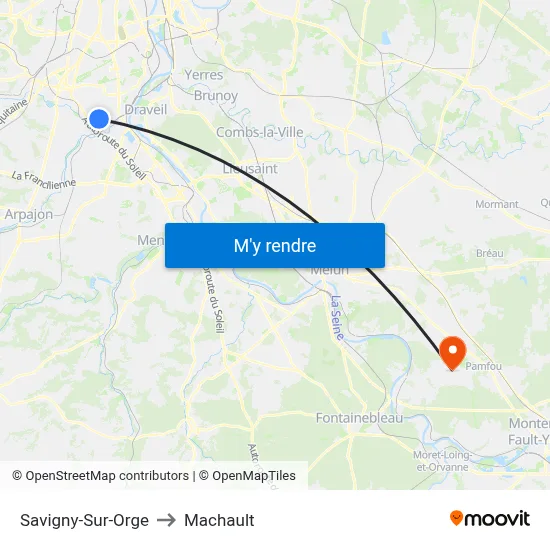 Savigny-Sur-Orge to Machault map