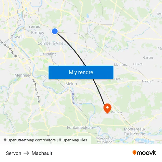 Servon to Machault map