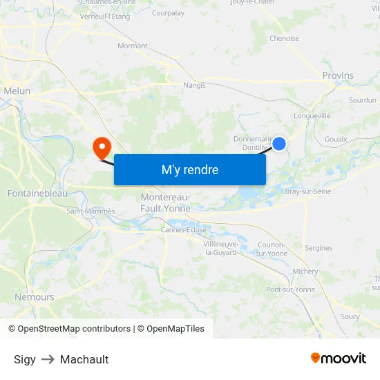 Sigy to Machault map