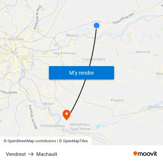 Vendrest to Machault map