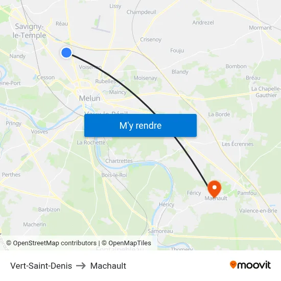 Vert-Saint-Denis to Machault map