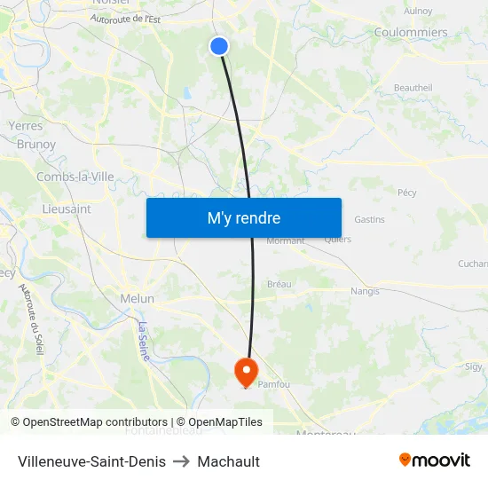 Villeneuve-Saint-Denis to Machault map