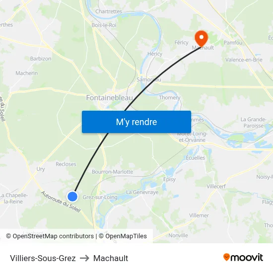 Villiers-Sous-Grez to Machault map